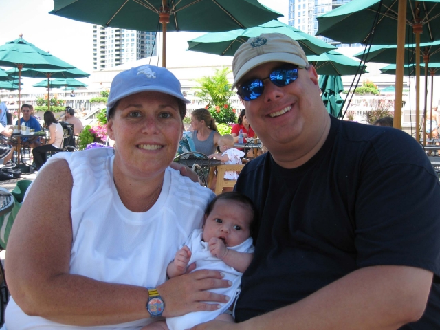 Oldest daughter, Shari with husband, Brad Dorfman & 1 month old daughter, Olivia Carly.
