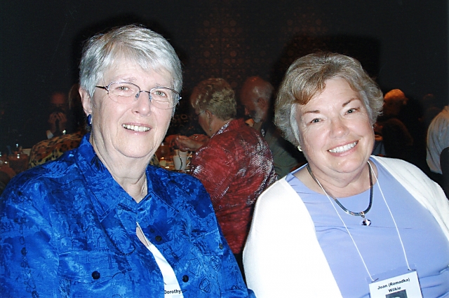 Dorothy Klinefelter & Joan (Romadka) Wilkie At the Saturday Banquet